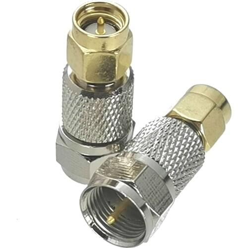 10pcs Adapter F TV Male Plug to SMA Male Plug RF COAXIAL Connector Brass