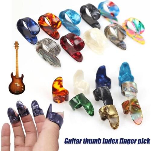 10pcs/set Guitar Plectrums Sheath Thumb Finger Picks For Acoustic Electric Bass Guitar Plectrum Thumb Picks Pickup Plectrums