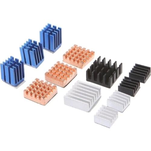 12 Pcs/Set Heat Sink Aluminum Copper Radiator Cooler Kit For Raspberry Pi 2 / 3