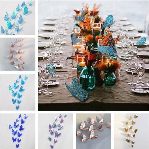 12pcs 3D Butterfly Wall Stickers Wedding Decorations for Home Halloween Christmas DIY Decor Baby Shower Birthday Party Supplies