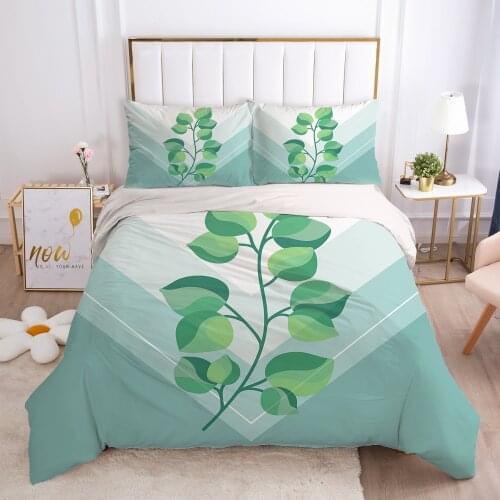 2/3pcs Duvet cover set pillow case Bedding set Queen King Euro Bed linens 220x240 140x200 240x260 Bed set Eastey nordic green