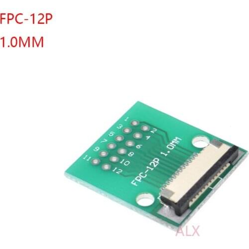 2PCS FPC-12PIN CABLE PITCH 1.0MM TO DIP PITCH 2.54MM SMT adapter PCB BOARD FFC 12P FPC 12Pin connector WIRE TO DIP10 Converter