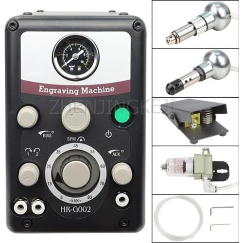 220V/110V Double Head Pneumatic Sculpture Machine Jewelry Micro Inlay Sculpture Machine Carved Metal Sculpture Rolling Edge Tool