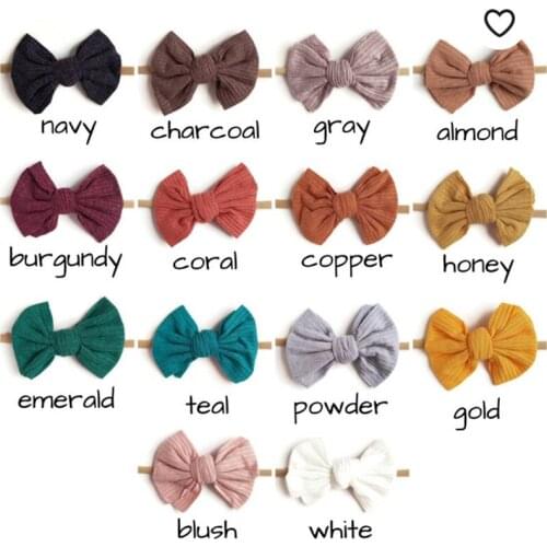 30pcs/set European and American hot-selling 15-color stretch nylon knitted fabric baby bow hair tie kids hair accessories