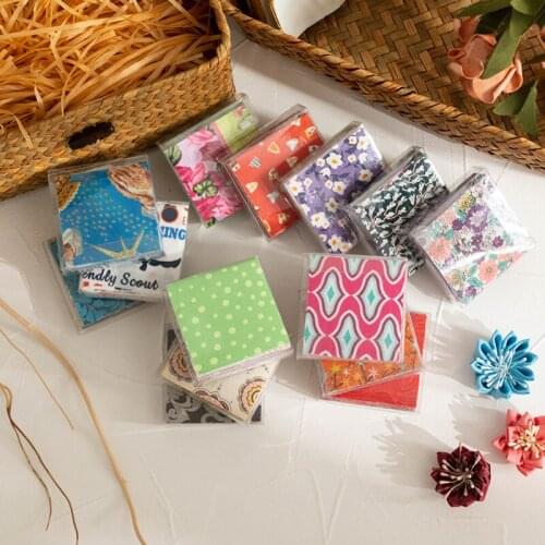 50pcs 2.16" x 2.16" Cotton Craft Fabric Bundle Squares Patchwork DIY Sewing Scrapbooking Quilting Floral Dot Pattern TJ2256