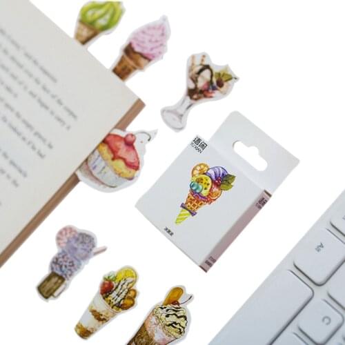 50pcs/box New Ice Cream Paper Label Sealing Stickers Diary Adhesive Scrapbooking Decorative DIY Stickers kawaii stationery