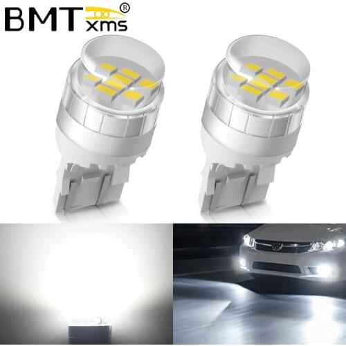 BMTxms New 2x Canbus For Lada Kalina Granta Vesta T20 W21/5W 7443 LED DRL Daytime Driving Light T15 W16W Backup Reverse Lights
