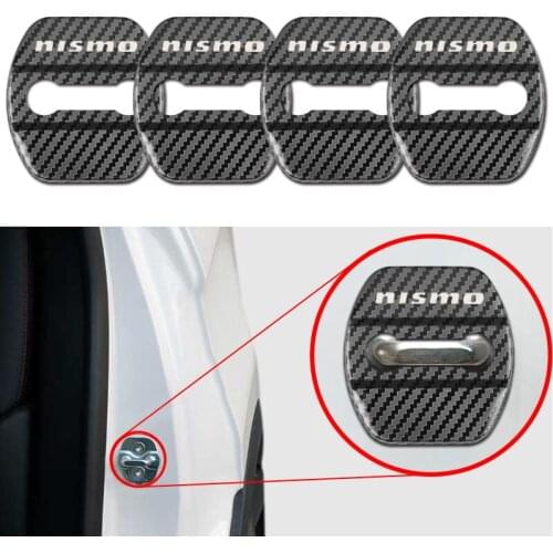 Car Styling Carbon fiber pattern Auto Door Lock Cover Case For Nissan Qashqai Tiida Teana Nismo Skyline Juke X-Trail Almera