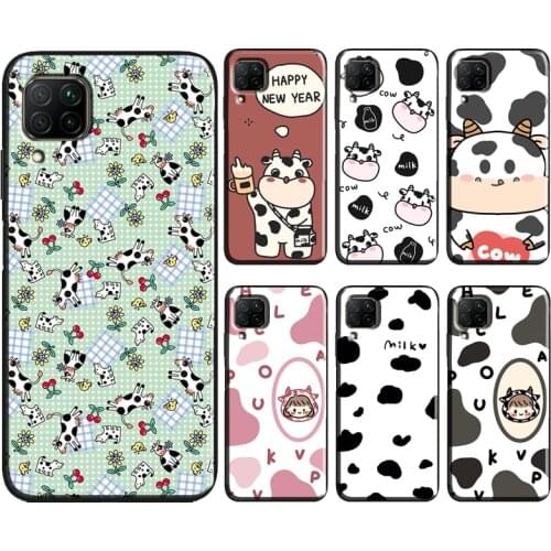 Cow Milk Moo Pattern Print Phone Case For Huawei P40 Lite P30 P20 Pro P Smart 2021 2019 Mate 10 20 Lite Back Cover