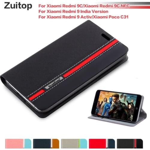 Cowboy PU Leather Case For Xiaomi Redmi 9C Flip Case For Xiaomi Redmi 9C NFC Redmi 9 India Version Case Soft Silicone Back Cover