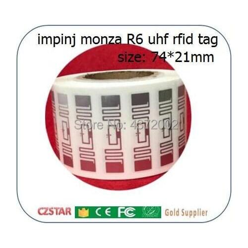 Czstar impinj Monza R6 chip wet inlay read write sticker adhesive MR6 long range uhf sticker tag label