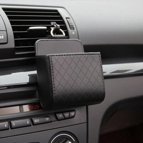 Money Key Holder Car Storage Box Car Hanging Bag Stowing Tidying Leather Portable Car Accessories Vehicle Storage Bucket
