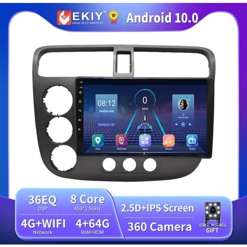 EKIY 8 Core 36EQ DSP For Honda CIVIC 2000-2006 Android 9.0 Car Radio Multimedia Video Player Navigator Stereo GPS no 2din 2din