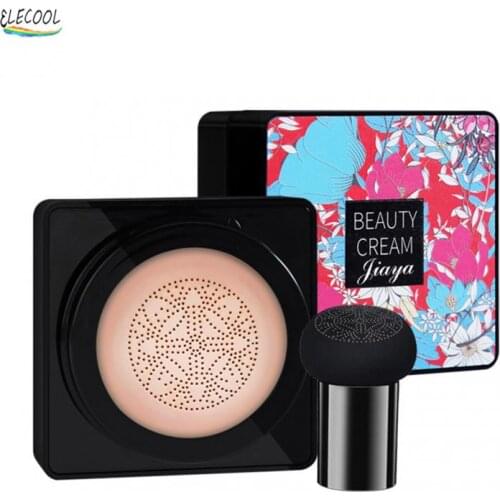 ELECOOL BB Air Cushion Foundation Mushroom Head CC Cream Concealer Whitening Makeup Cosmetic Waterproof Brighten Face Base Tone