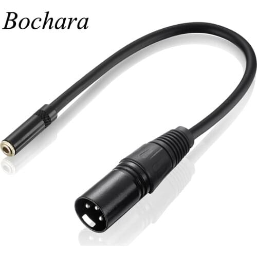 Bochara 30cm 3.5mm Stereo Female to XLR Male OFC Audio Converter Cable Shielded