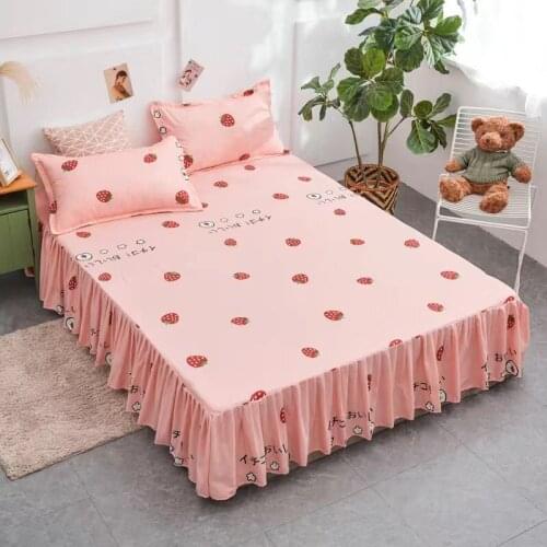 2020 lace world printed New bed skirt with surface bed mattress cover sheets for girls home textile bedding 3 pcs