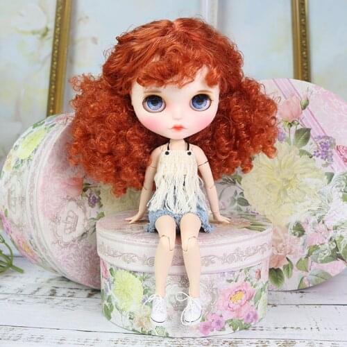 ICY DBS Blyth doll orange afro hair toys, With hand-painted face panels, long eyelashes and sleepy eyes BL2231/223
