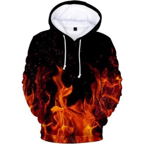 Fashion Hip Hop Flame 3d Hoodies Pullover Tracksuit Costume Men Women Hoodie Hoody Long Sleeve Harajuku 3D Hooded Sweatshirt Top