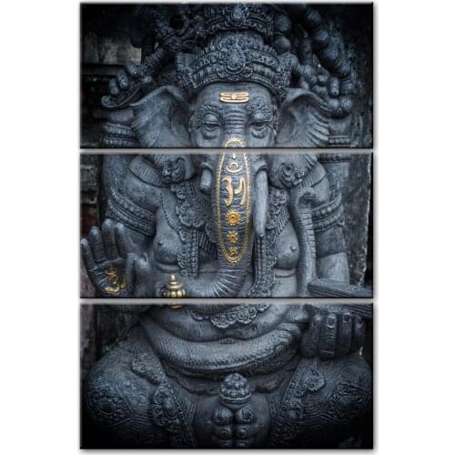 3 Panels Hindu gods Modular Pictures For Living Room Ganesha Gods Canvas Paintings On The Wall Art Canvas Prints Cuadros Decor