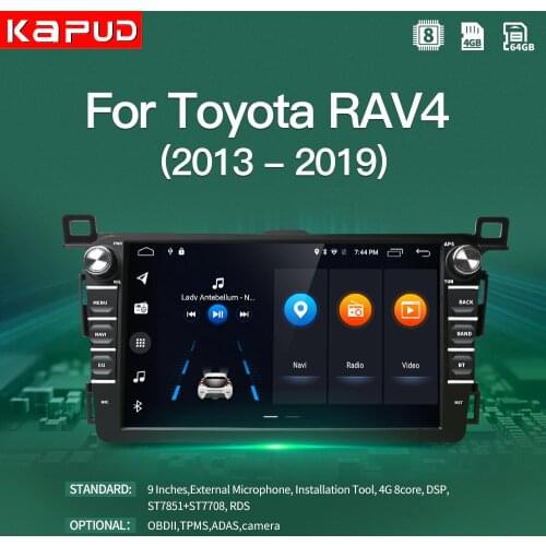 Kapud Android10 For Toyota RAV4 4 XA40 5 XA50 2012 - 2018 Car Radio Multimedia Video Player Navigation GPS BT No 2Din DVD