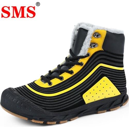SMS Men Snow Boots High Top Hiking Shoes Durable Waterproof Anti-Slip Sneakers Outdoor Climbing Trekking Shoes Tactical Boots