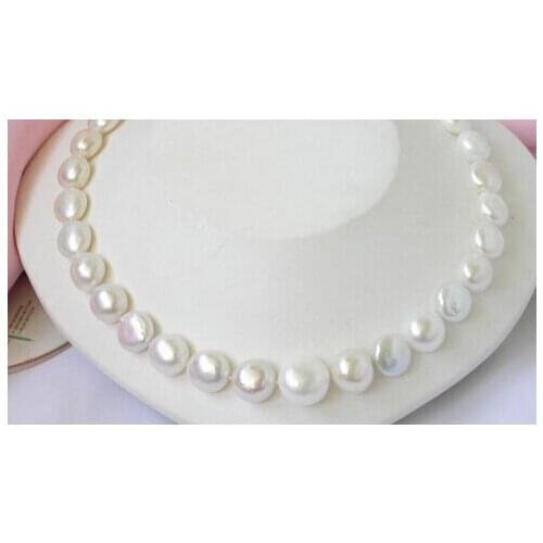 N1829 NATURAL AAA Big White Baroque Pearl Necklace % Discount AAA