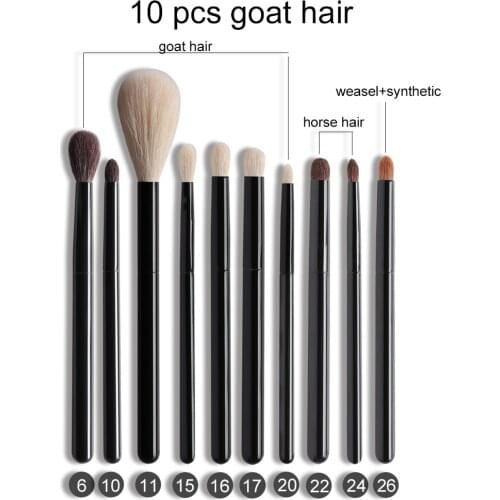 OVW DLH Makeup Brush Set Professional Premium Synthetic Goat Hairs Blending Makeup Brushes Kit Essential Makeup tools Travel Kit