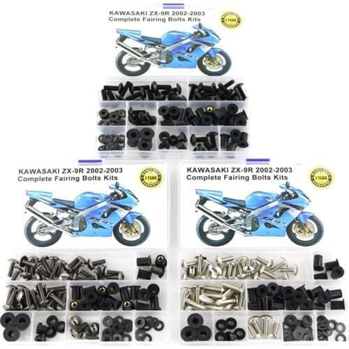 Fit For Kawasaki ZX9R ZX-9R 2002 2003 Motorcycle Complete Full Fairing Bolts Kit Screws Fasteners Clips Nuts Steel