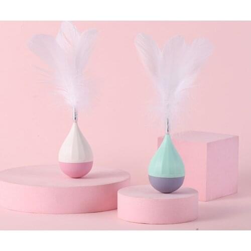 Feather Tumbler Interactive Cat Toy Pet Training Supplies Cat Dog Funny Cat Toys Pet Kitten Tumbler Fiddle With Toys