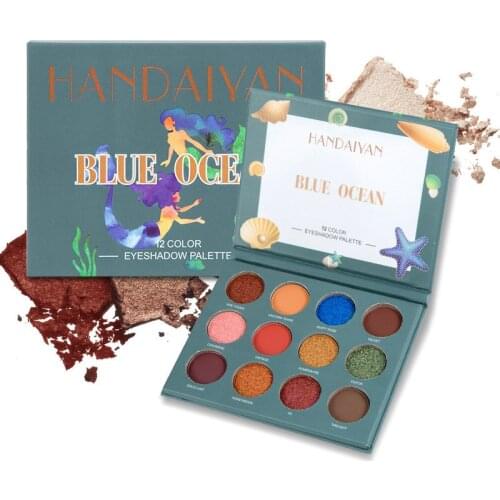 New Winter 12 Colors Marble Flame Eyeshadow Palette Winter Pearl Luster Color Eyeshadow Makeup Palette Matte Eye Shadow