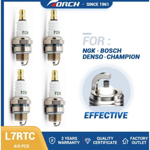 New 4pcs/6pcs Torch Spark Plug L7RTC for Autolite XST2974 Bosch WSR6F Champion RCJ7Y Denso W22MPR-U NGK BPMR7A Gasoline Engine