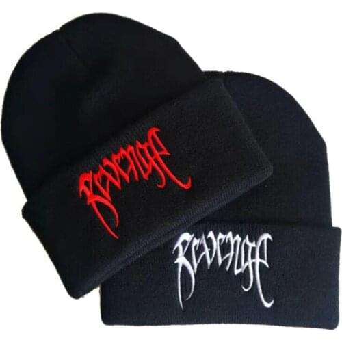 New High Quality Embroidery Xxx Revenge Beanie Mens Winter Hat Black Winter Beanies Hat Cap Warm Knit Hip Hop Beanie Hat 2021