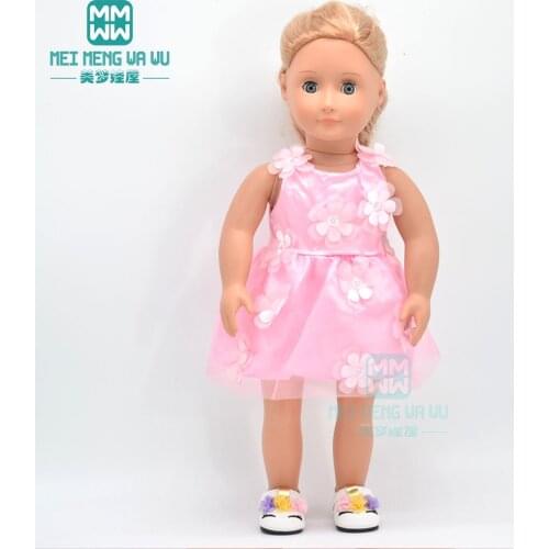 Doll clothes for 45cm American doll accessories fashion flower dress Christmas gifts for kids