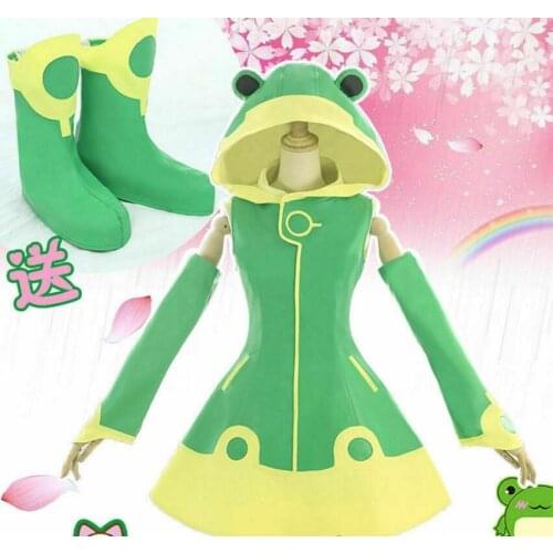 Transparent card frog dress outfiit cosplay costume