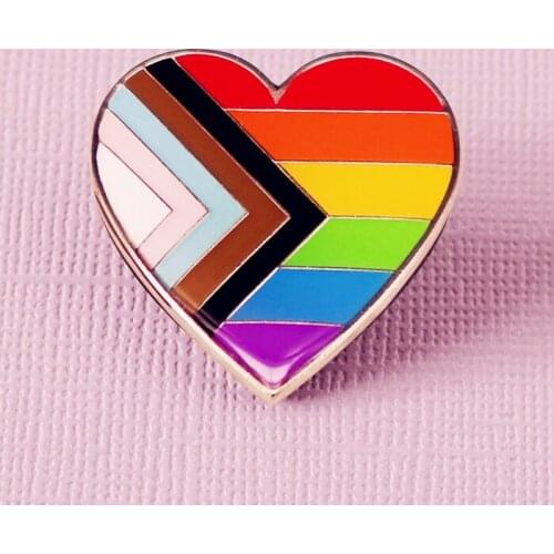 Rainbow Heart TRANSGENDER Gay LGBTQ Pride Enamel Brooch Pin Hat Bag Lapel Pins Badges Women Mens Fashion Jewelry Accessories