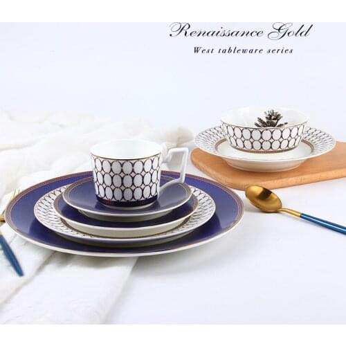 Luxury European Bone China Western Tableware Ceramic Plate For Fruit,Steak,Soup Decorative Plate Free Shipping