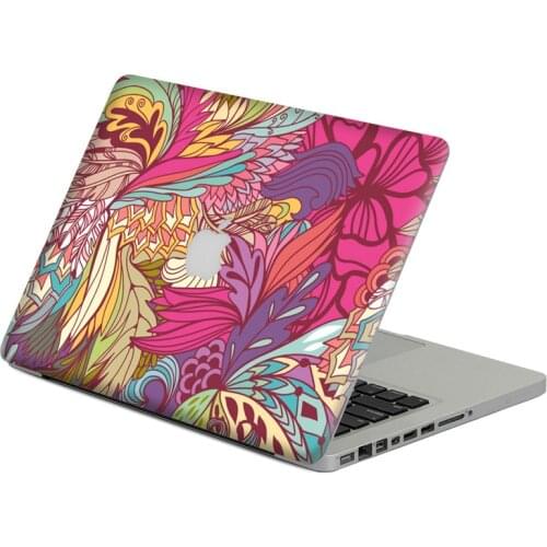 Pink flowers Vinyl Decal Sticker For DIY MacBook Air Pro Retina 11 13 15 inch Decal for Mac Laptop Full Cover Skin Sticker