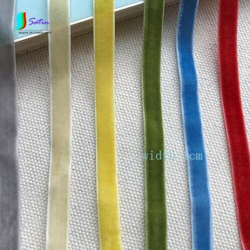 Width 1cm/2cm Gray yYellow Blue Red Colorful Shoulder Strap Webbing Velvet Belt Velvet Ribbon Flocking Ribbon Accessories S654P