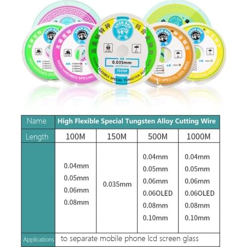 Xuanhou High Hardness Special Tungsten Alloy Wire LCD Screen Separation Cutting Line For Samsung Repair Tool for iPhone