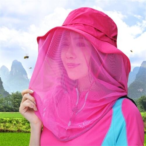 Sun Hat Women Outdoor Mesh Omnidirectional 360 Degree Sunscreen Anti-mosquito Hiking Fishing Breathable Cap
