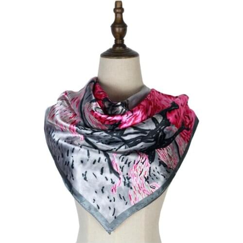 Women silk scarf shawl satin silk square scarf stole shawls head wraps muffler mujer scarf femme invierno