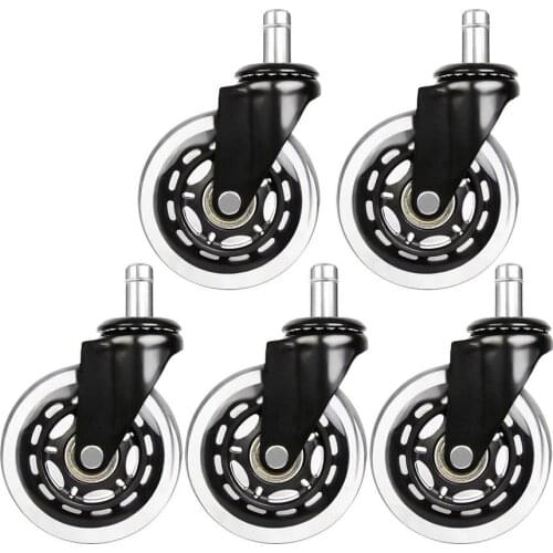 1pc/5PCS Office Chair Caster Wheels 3 Inch Swivel Rubber Caster Wheels Replacement Soft Safe Rollers Furniture Hardware