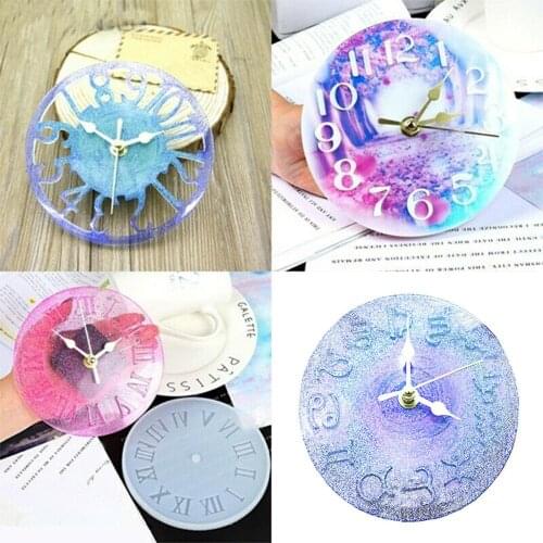 1Pc Silicone Clock Epoxy Resin Mold Clock Pendant Jewelry DIY Accessories Handcraft Craft Making Mould Round Tool
