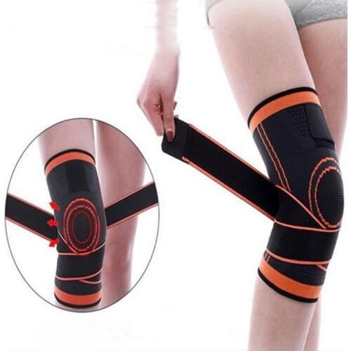 1PCS Sports Knee Support Breathable Bandage Basketball Running Fitness Pressurized Elastic Wrap Joint Brace Knee Pads With
