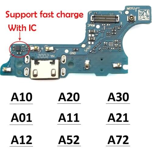 10PCS Full Original USB Charging Port For Samsung A10 A20 A30 A40 A10S A20S A30S A01 A11 A12 A21 Connector Board Flex Cable