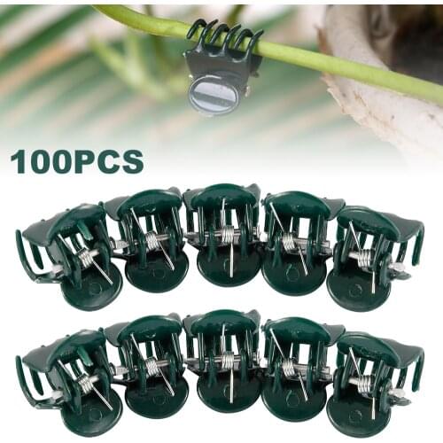 100Pcs/Bag Garden Plant Support Clips Flower Orchid Stem Clips for Vine Support