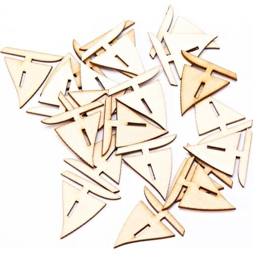 1000pcs Natural Wood Sailing Shaped Embellishments Sea Life DIY Crafts Toppers Chips Cardmaking Scrapbooking Confetti 26.5x27mm
