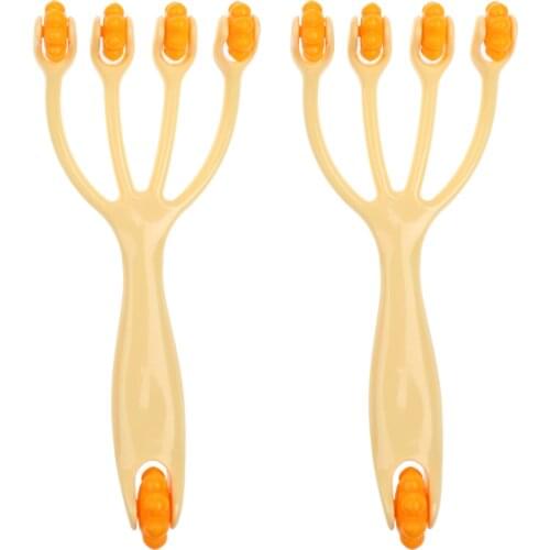 2 Pieces Plastic Manual Full Body Roller Massage Relief SPA Tool With Four Claws Effectively Relieve Fatigue