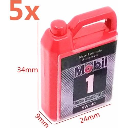 5Pieces Simulation Metal Engine Oil Barrel Model For 1/10 RC Crawler Car TRX4 Defender Bronco RC4WD D90 D110 Axial Scx10 90046