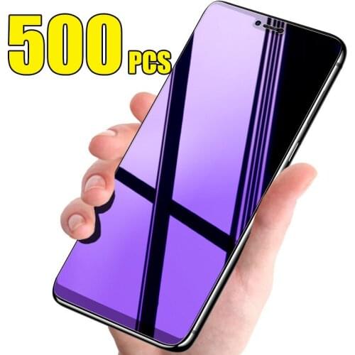 500pcs Anti Blue Protect Eyesight 9H Tempered Glass Screen Protector Flim For iPhone 12 Mini 11 Pro Max XS XR X 8 7 6 Plus SE